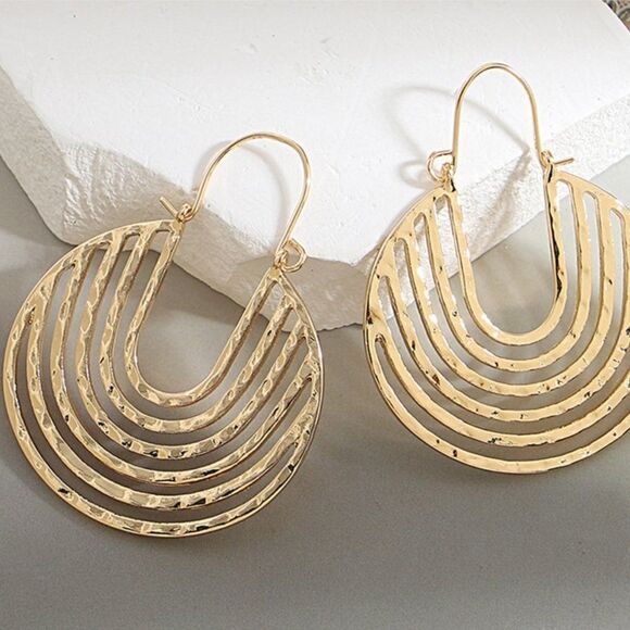 Anthropologie Gold and Silver Geometric Earrings - Picture 5 of 13